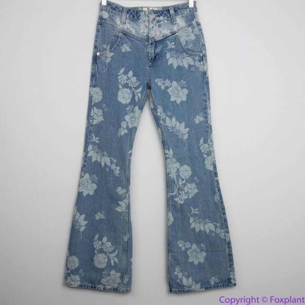 New! Free People Naiomi floral print‎ flare jeans, 26 - Picture 2 of 15